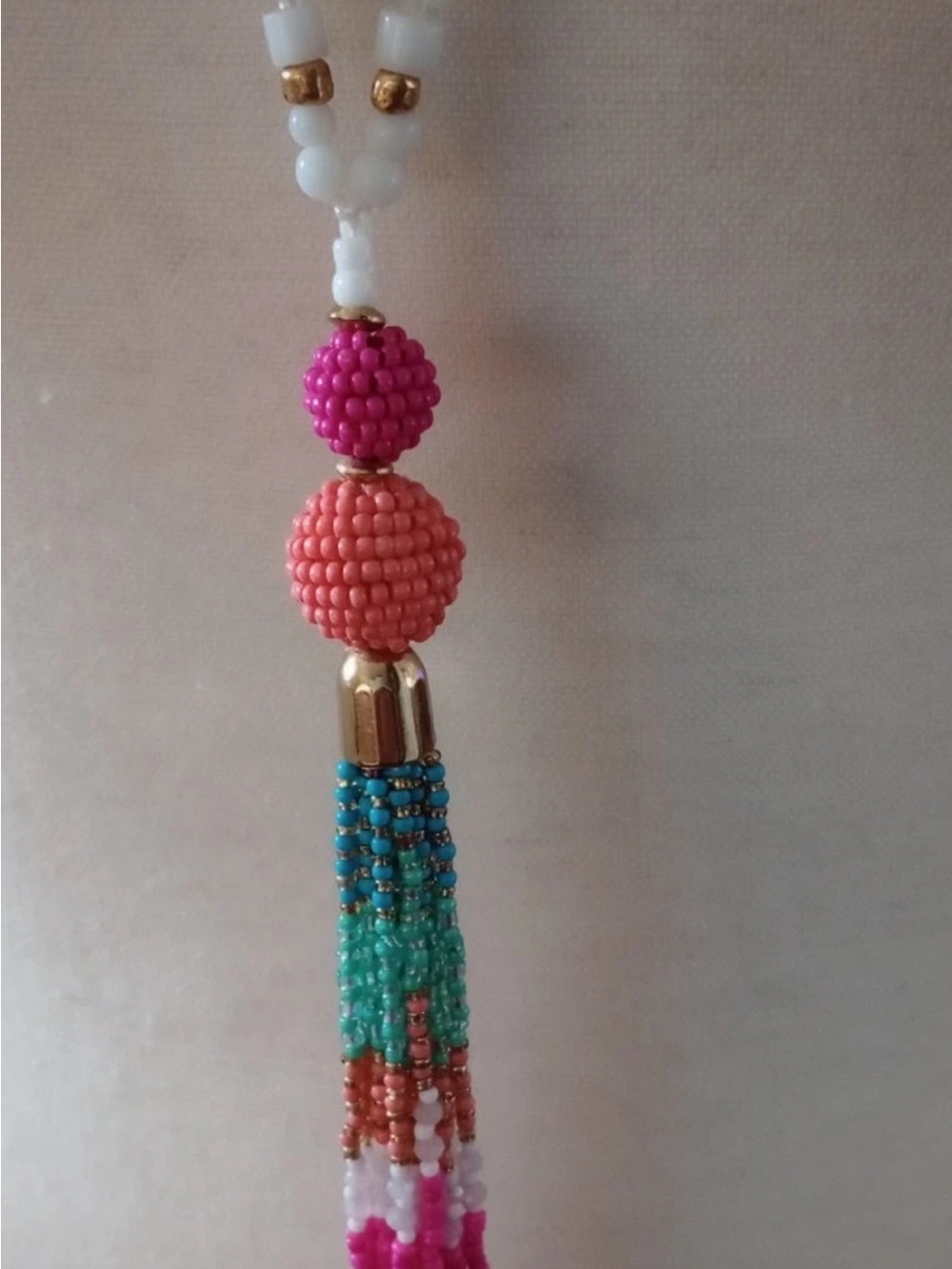 LILLY PULITZER BEADED TASSEL LONG NECKLACE NEW - Picture 4 of 7